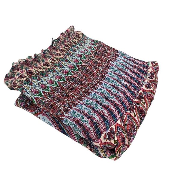 ATINA CRISTINA Boho Off Shoulder Paisley Lined Flounce Mini Sundress Size S - Picture 8 of 8